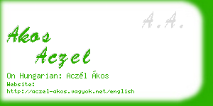 akos aczel business card