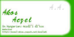 akos aczel business card